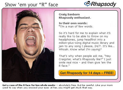 R-face email ad